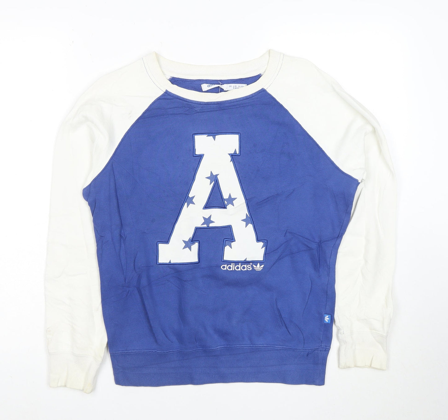 adidas Girls Blue & White Graphic Pullover Sweatshirt 14 Years
