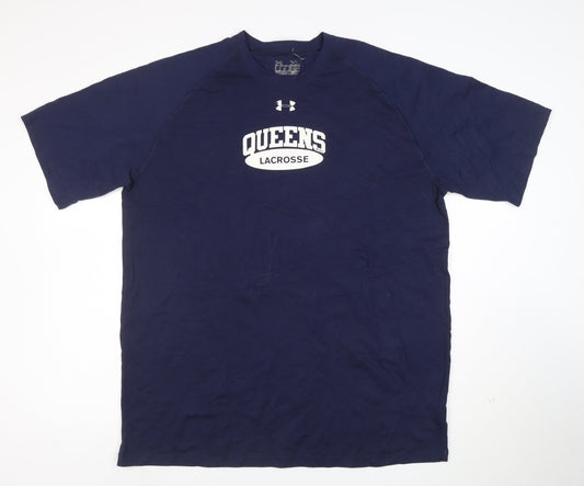Under Armour Men's Blue XL Loose Fit Queens Lacrosse T-Shirt