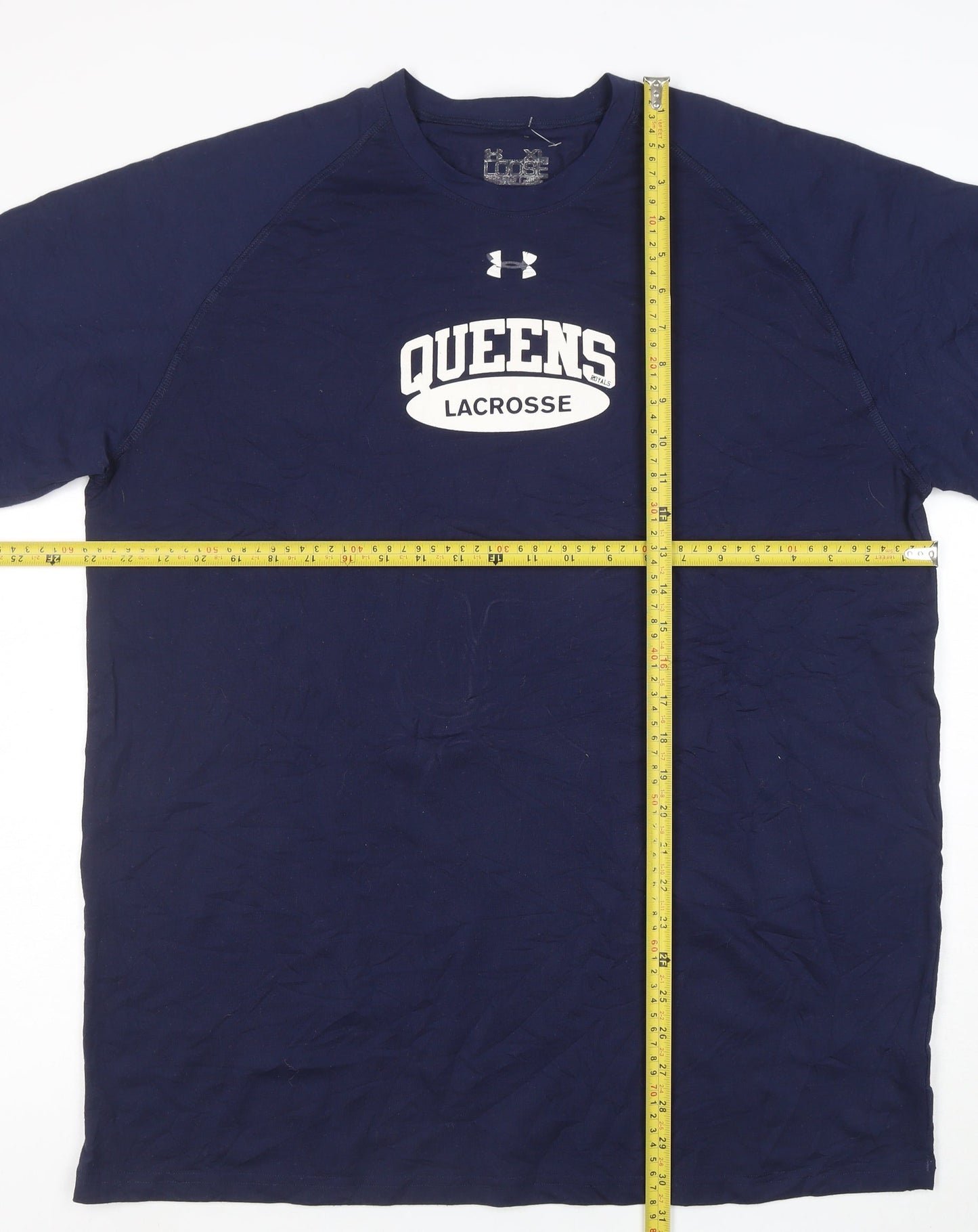 Under Armour Men's Blue XL Loose Fit Queens Lacrosse T-Shirt