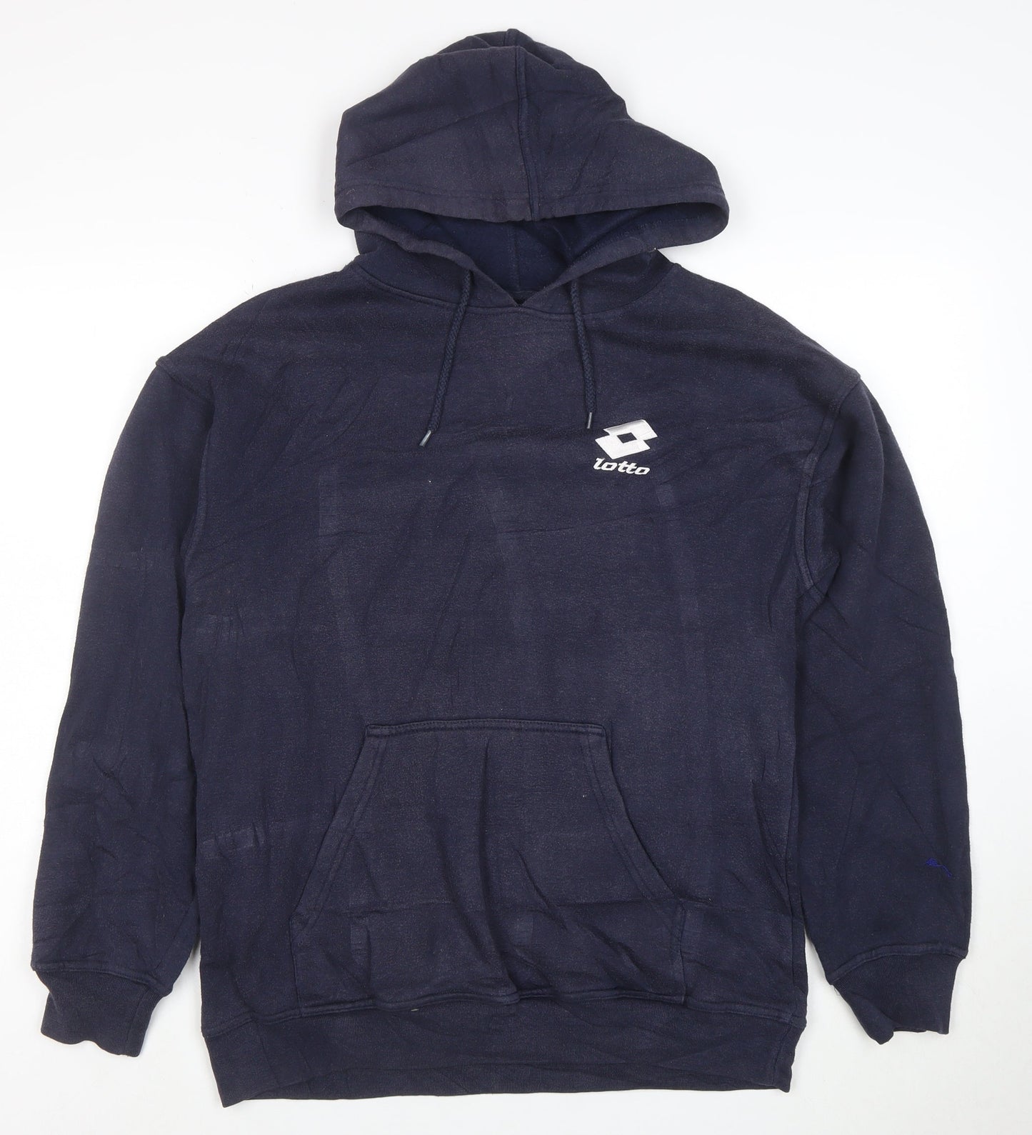 Lotto Men's Blue Pullover Hoodie M Regular Fit Fleece Sportswear