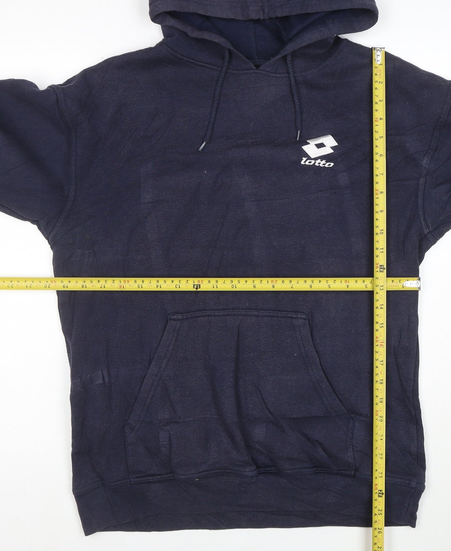 Lotto Men's Blue Pullover Hoodie M Regular Fit Fleece Sportswear