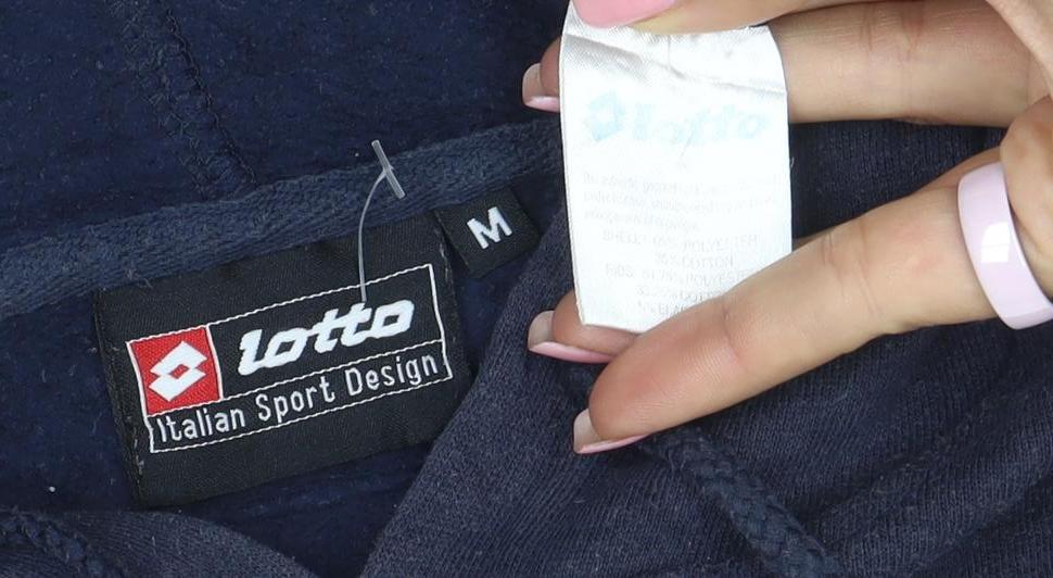Lotto Men's Blue Pullover Hoodie M Regular Fit Fleece Sportswear