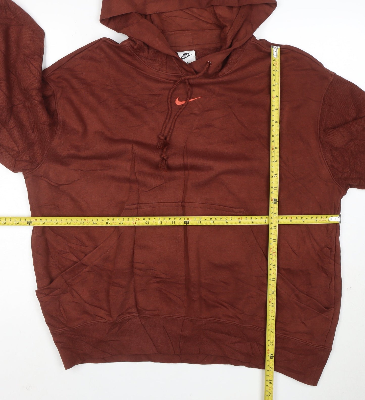 Nike Women’s Brown Pullover Hoodie M - Cotton Blend Fleece Casual