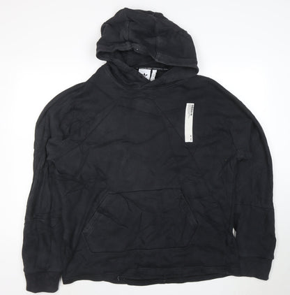 Additional front view of Adidas Men's Black Pullover Hoodie M Regular Fit Cotton