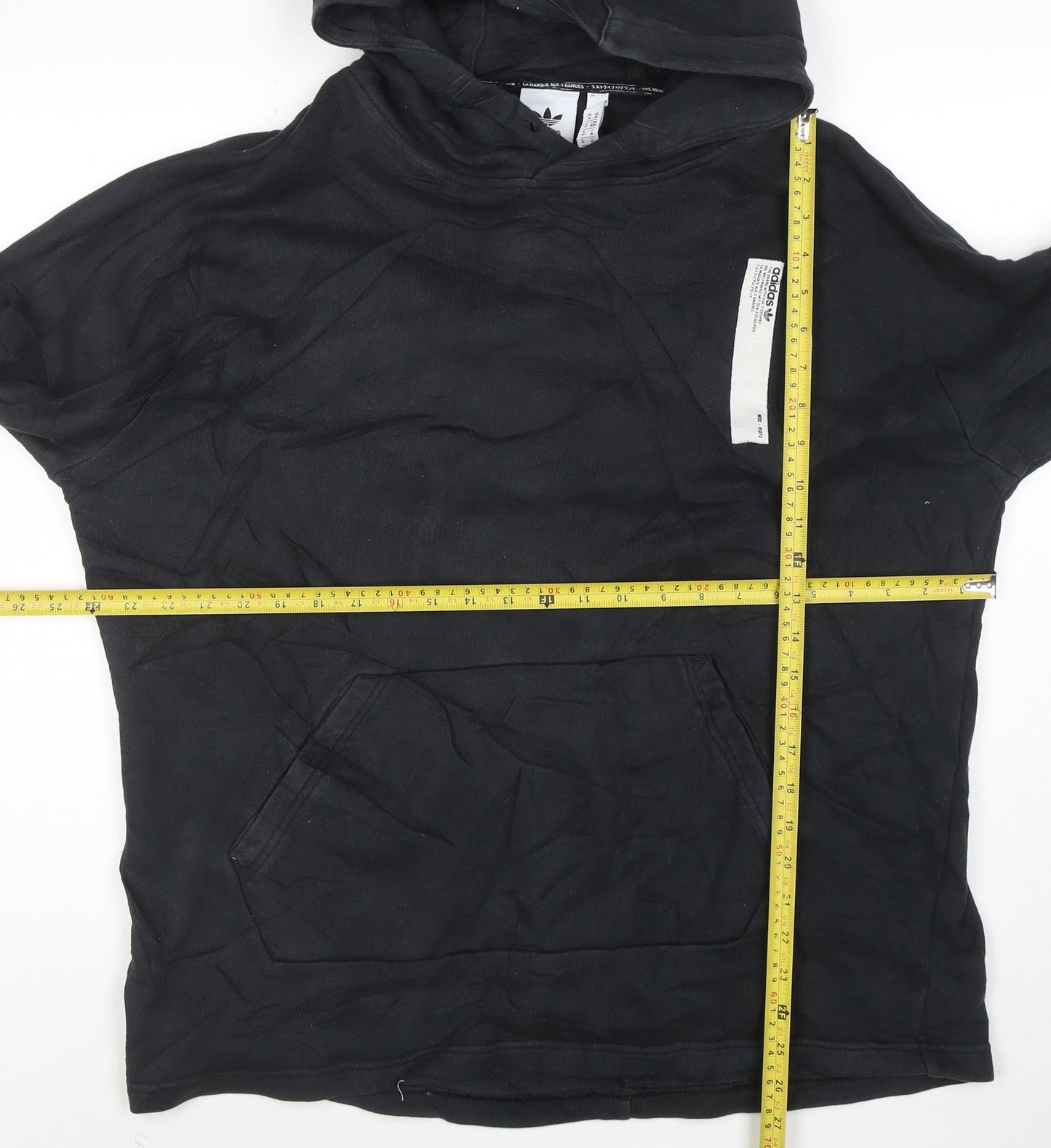 Adidas Men's Black Pullover Hoodie M Regular Fit Cotton