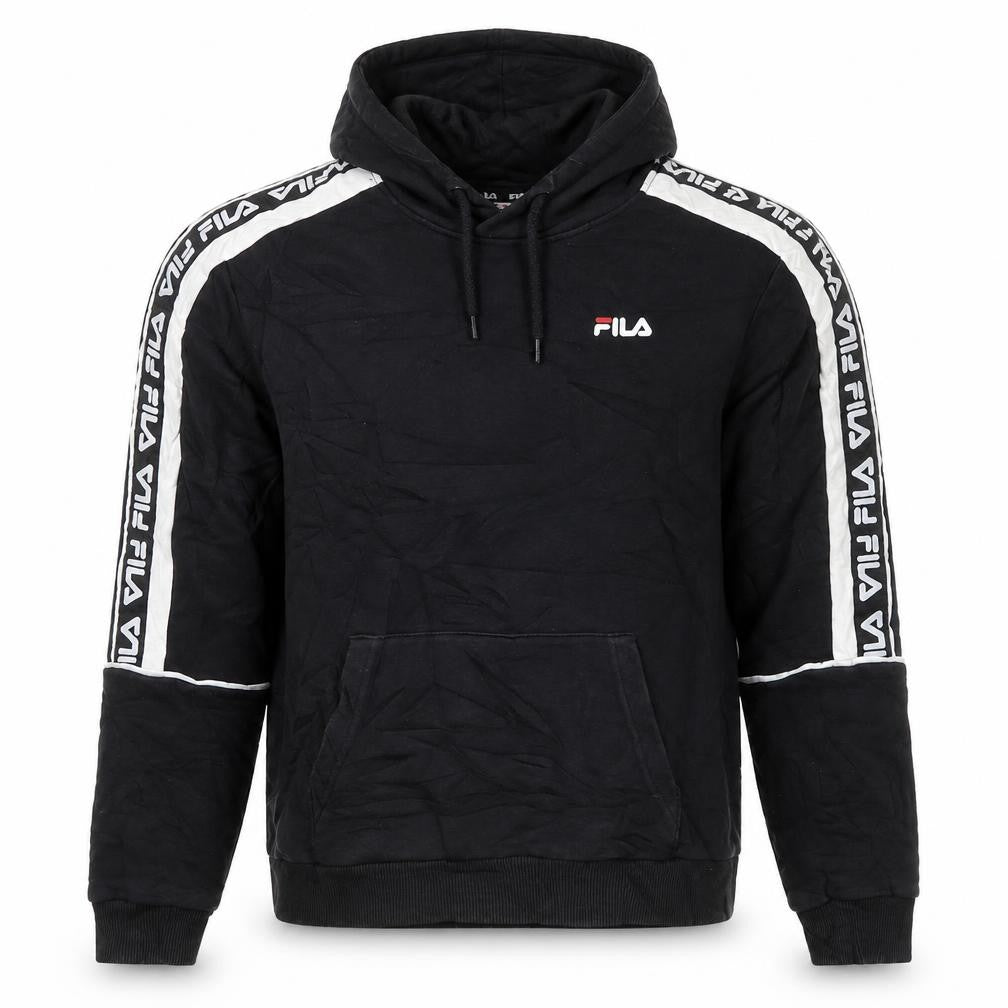Fila Men's Black Hoodie Small Pullover Logo Cotton Blend Sportswear