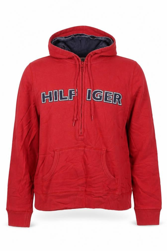 Tommy Hilfiger Womens Red Full Zip Hoodie Cotton Polyester Size M