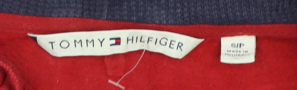 Tommy Hilfiger Womens Red Full Zip Hoodie Cotton Polyester Size M