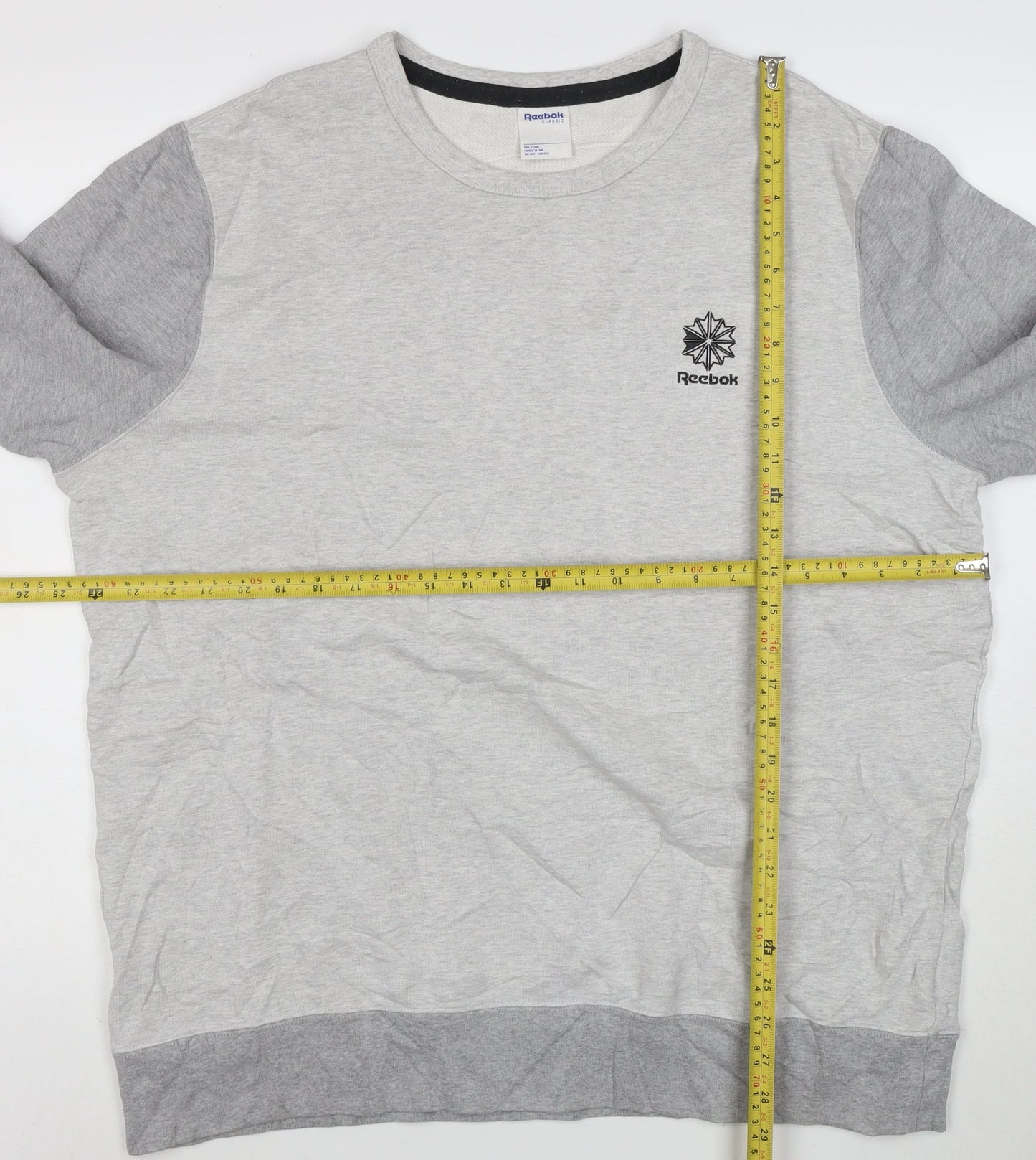 Reebok Men’s Grey 2XL Pullover Crew Neck Sweatshirt