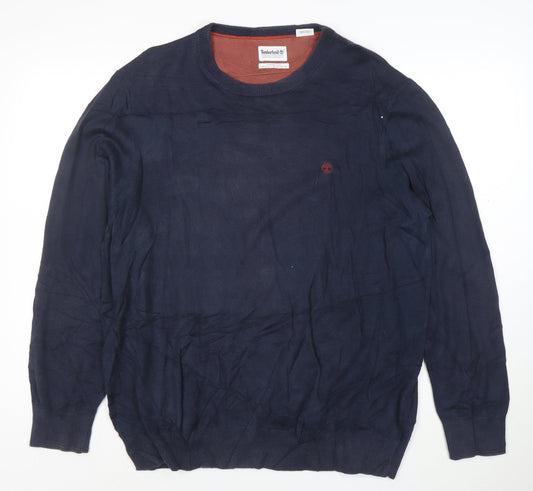 Timberland Men's Blue XL Cotton Crew Neck Pullover Jumper