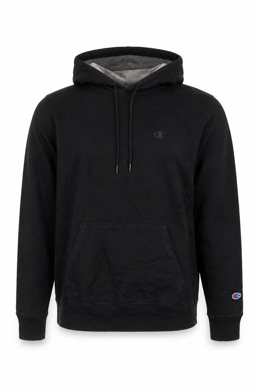 Champion Men's Black Pullover Hoodie Medium Fleece Sweatshirt