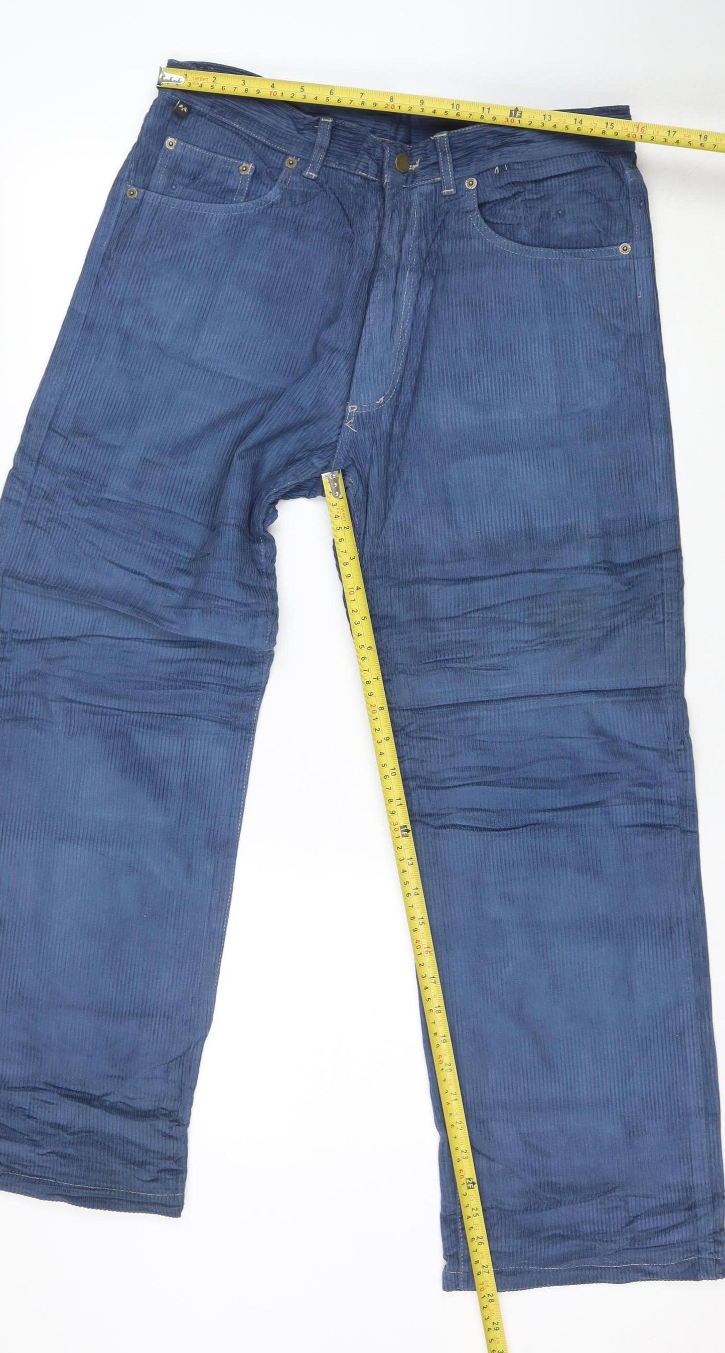 Burberry Women Blue Corduroy Chino Trousers Size 32