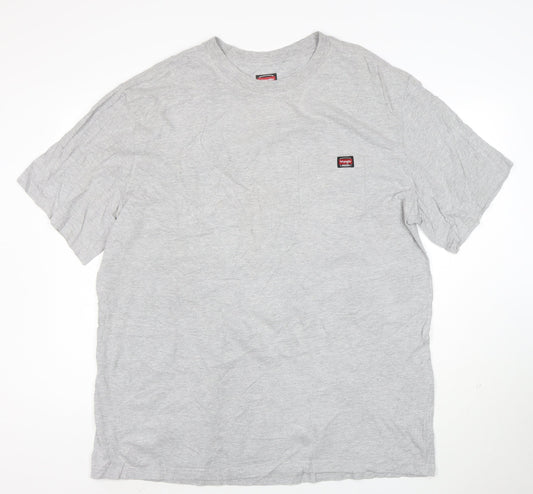 Wrangler Men's Grey 2XL Regular Fit Crew Neck Cotton T-Shirt