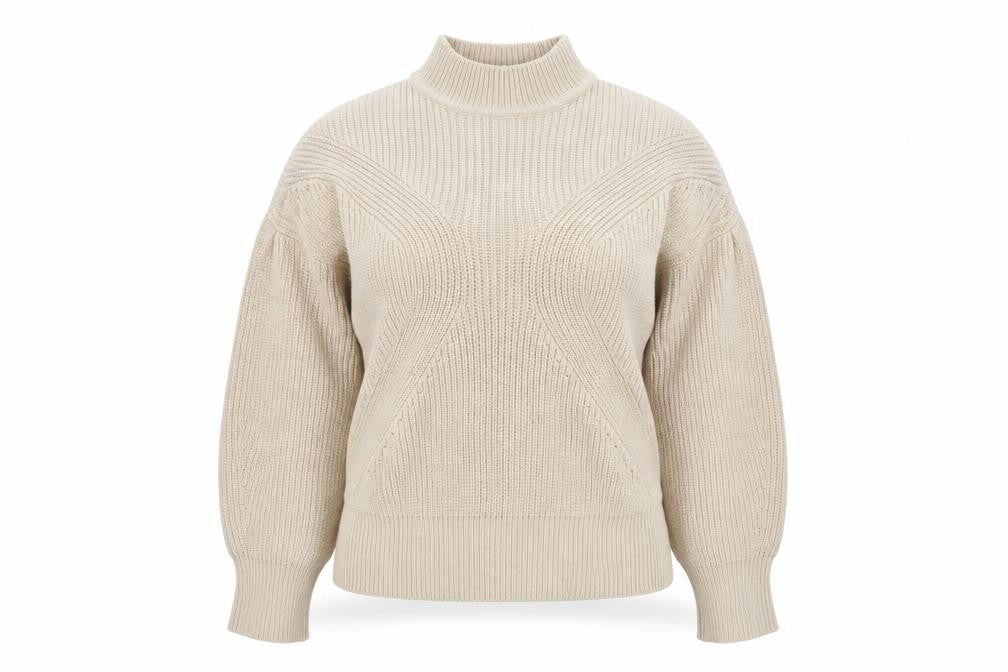 Miss Selfridge Women’s Beige High Neck Chunky Knit Jumper Size 16