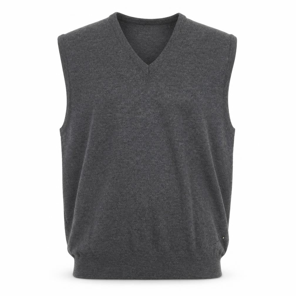 Towncraft Men's Grey Acrylic V-Neck Sleeveless Knit Vest XL
