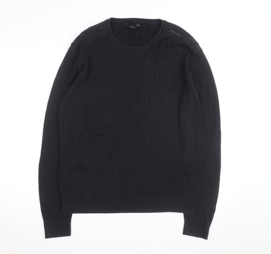 Calvin Klein Jeans Men’s Black XL Cotton Crew Neck Jumper