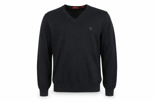 IZOD Men's Black Cotton V-Neck Jumper Medium Classic Knit