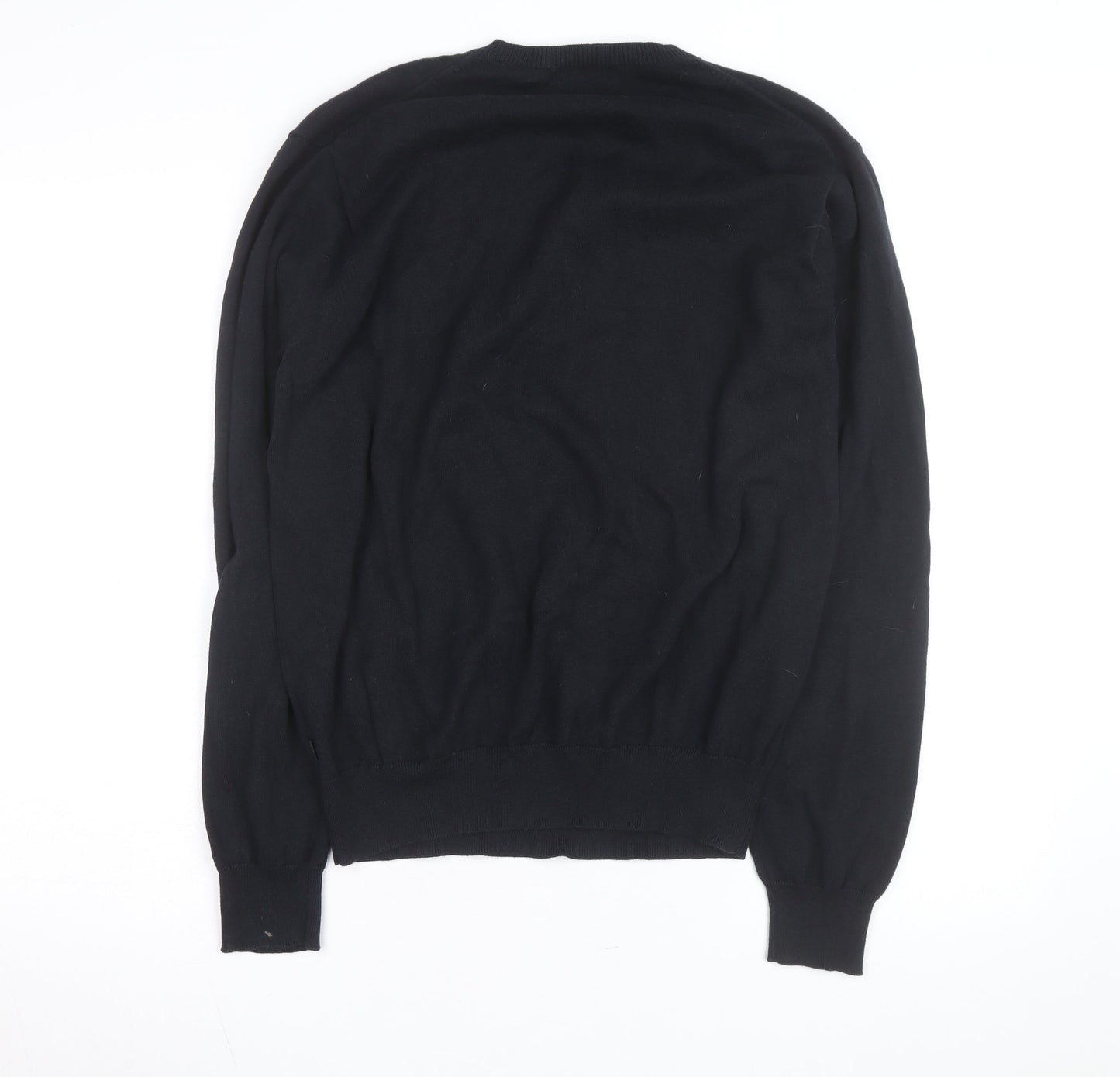 IZOD Men's Black Cotton V-Neck Jumper Medium Classic Knit