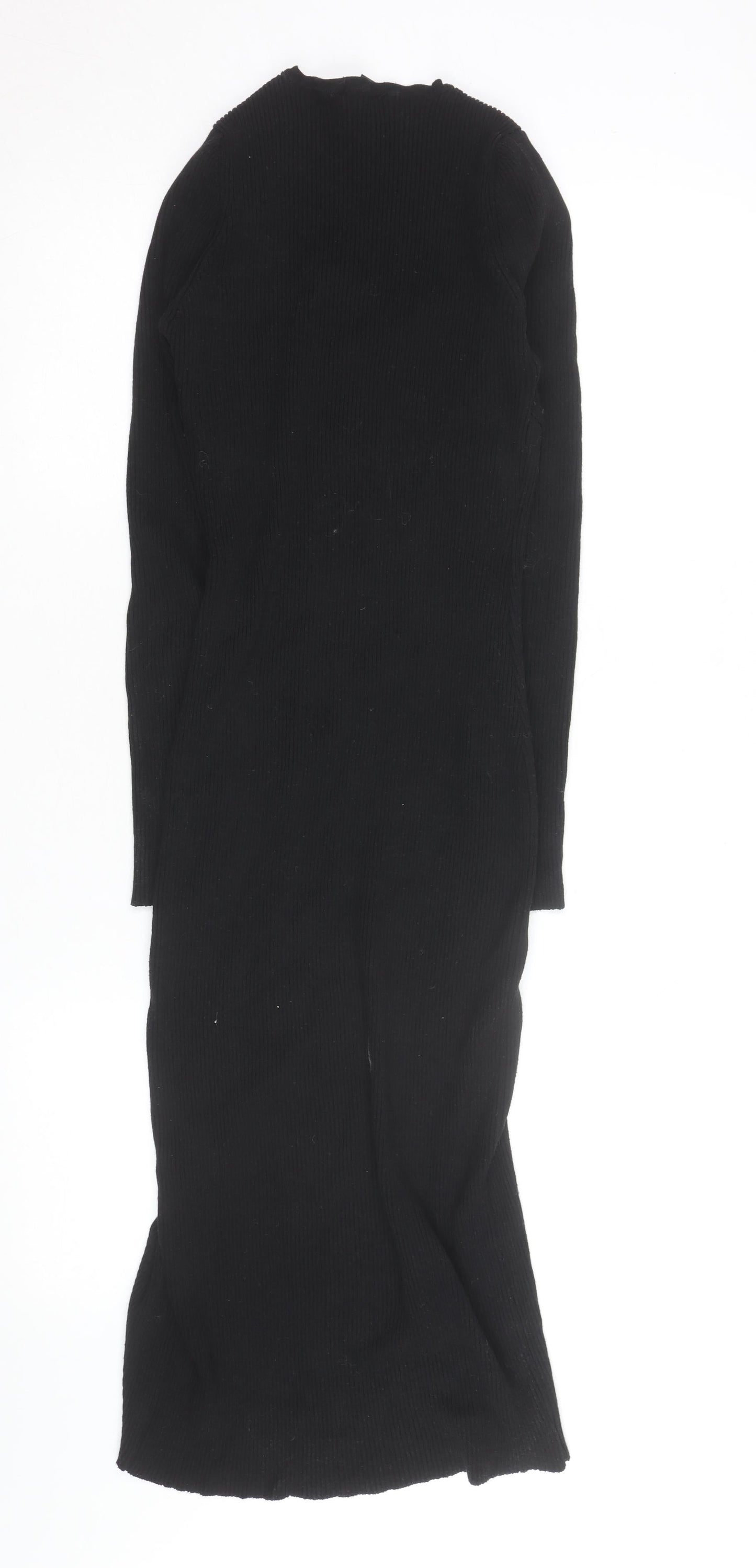 New Look Women’s Black Midi Bodycon Knit Dress Size 12