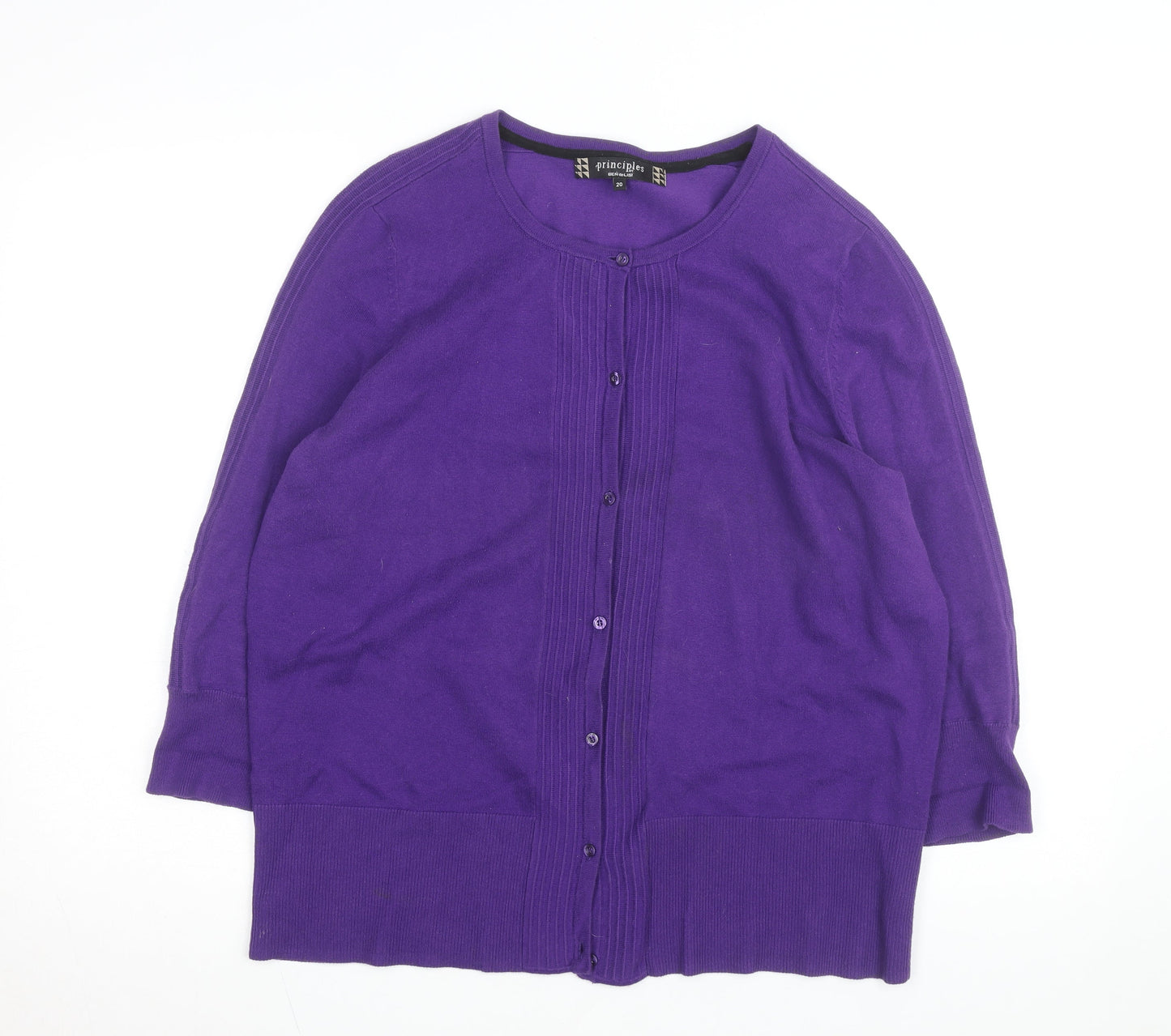 Principles by Ben de Lisi Women's Purple Cotton Cardigan Size 20