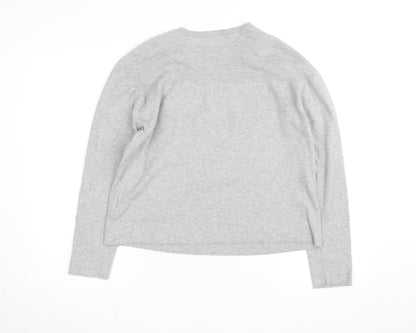 Marks & Spencer Women’s Grey Crew Neck Button Shoulder Jumper Medium