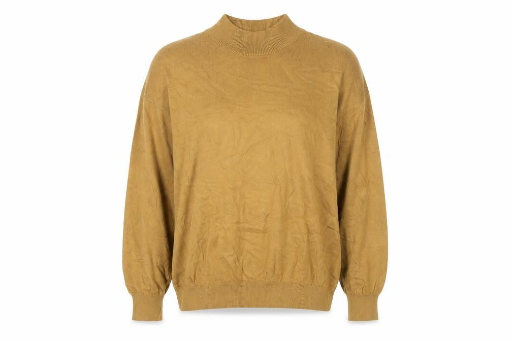 Raffi Women Brown Mock Neck Cotton Blend Pullover Jumper XL