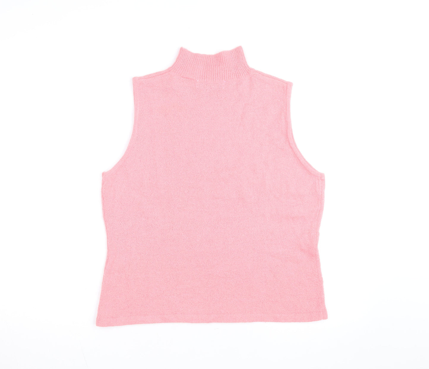 Carolyn Taylor Women’s Pink Mock Neck Sleeveless Knit Jumper XL