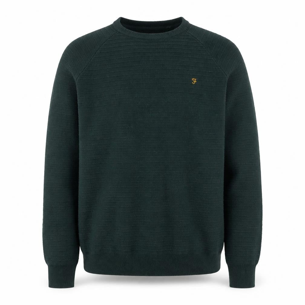 Farah Men’s Green Cotton Crew Neck Pullover Jumper Size M