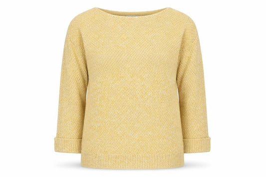 FatFace Women's Yellow Scoop Neck Knit Jumper Size M