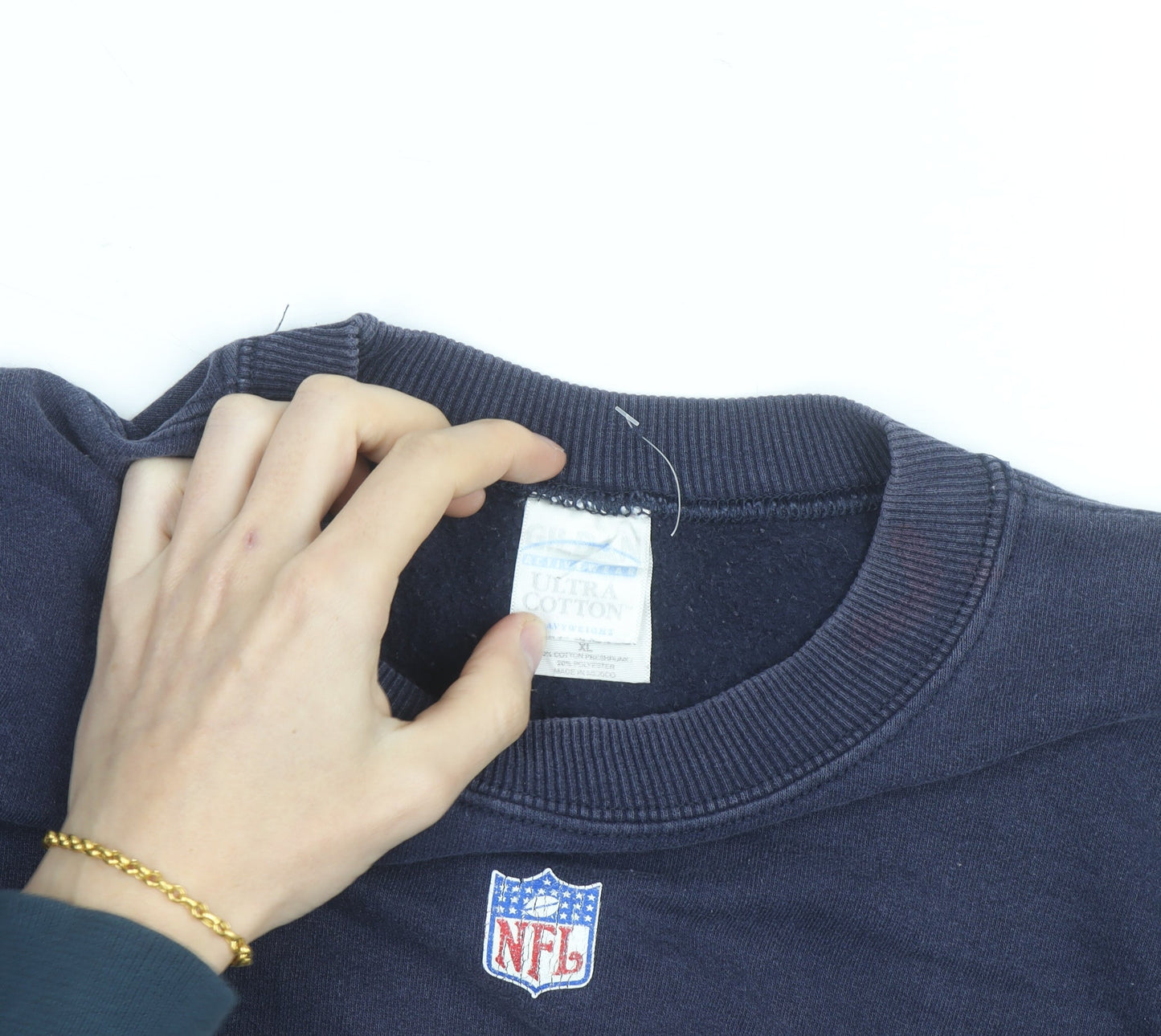 Gildan Men's Navy St. Louis Rams NFL Champions Crew Neck Sweatshirt XL