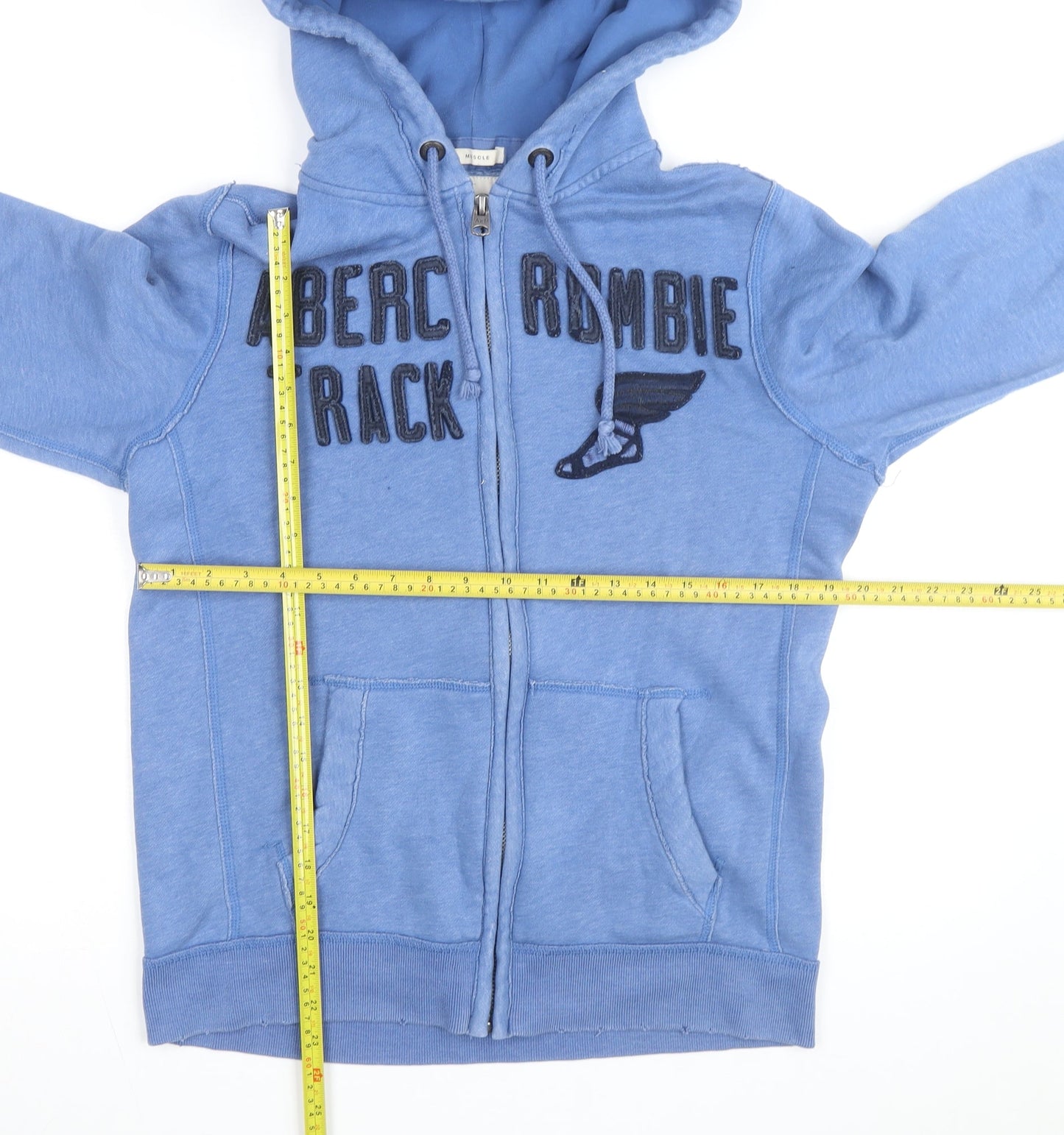 Abercrombie & Fitch Men's Blue Full Zip Hoodie M Athletic Fit