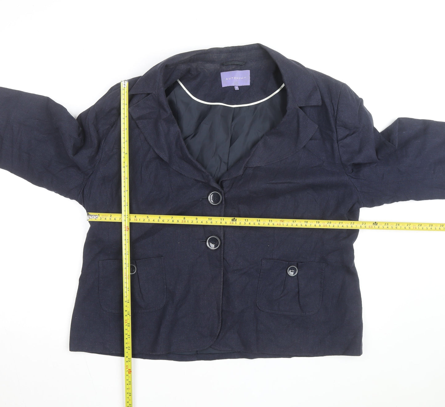 Autonomy Women’s Blue Linen Blend Blazer Jacket Size 22