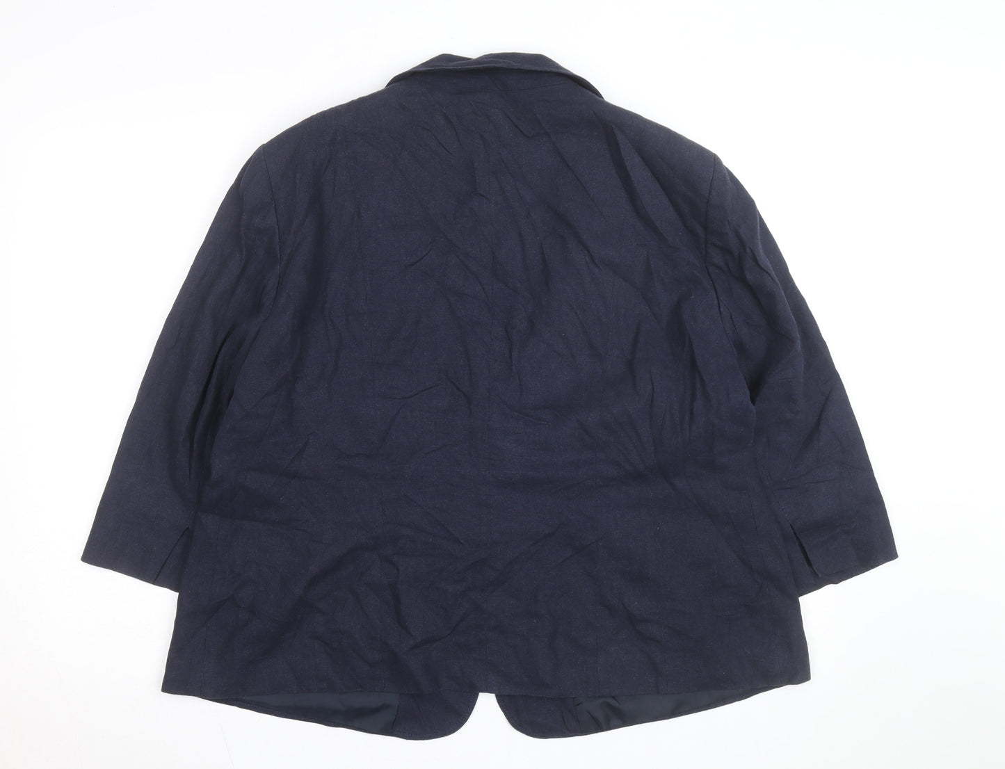 Autonomy Women’s Blue Linen Blend Blazer Jacket Size 22