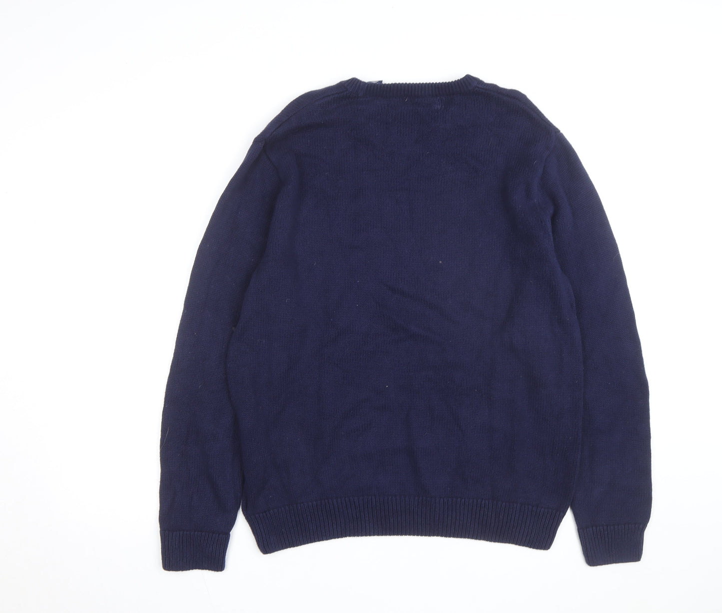 Chaps Men's Blue Cotton Crew Neck Pullover Jumper M