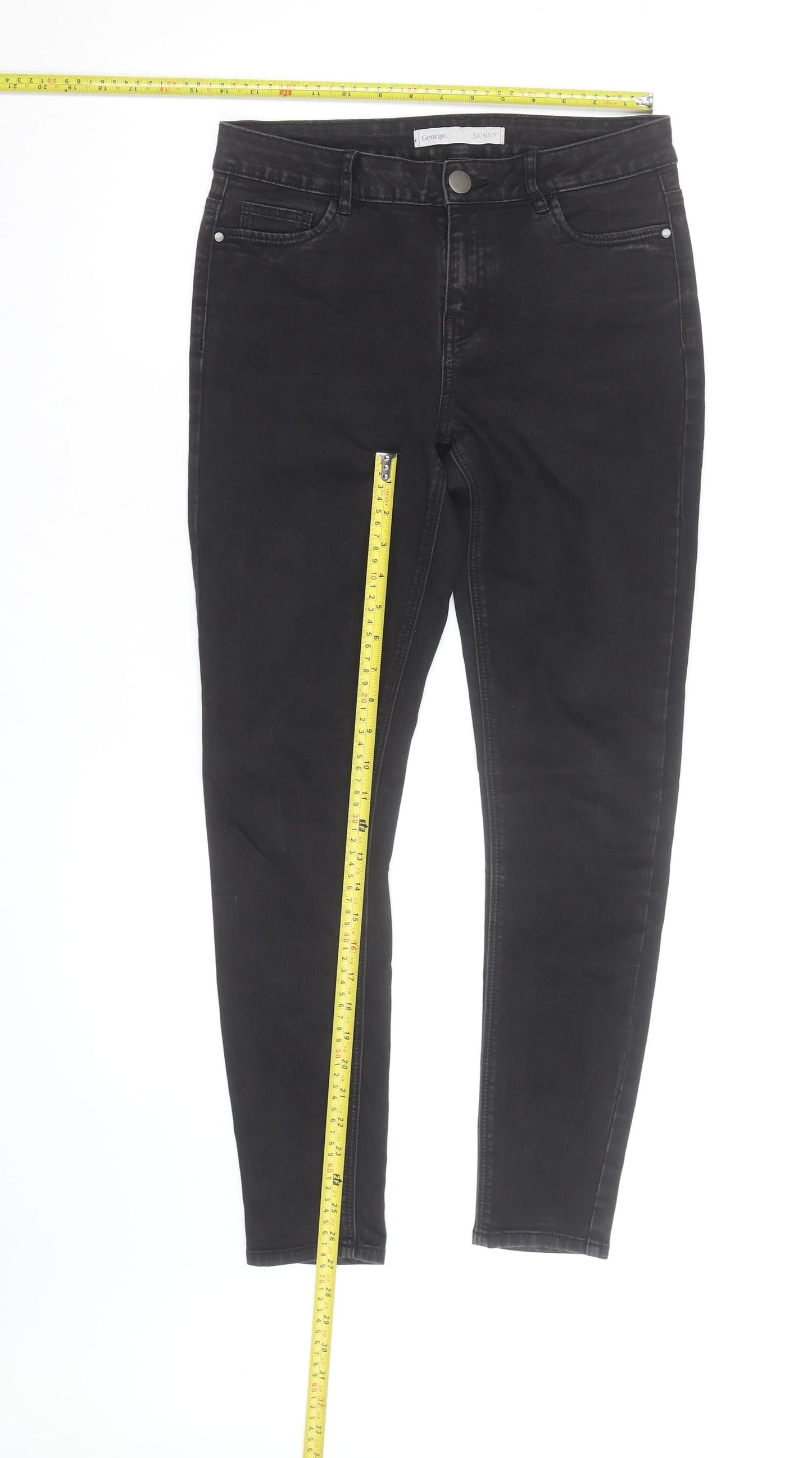 George Women's Black Skinny Jeggings Size 12 Stretch Denim