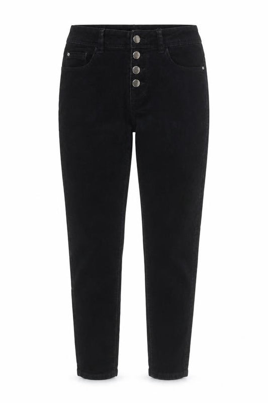 Denim Co Women Black Corduroy Skinny High Rise Trousers Size 10