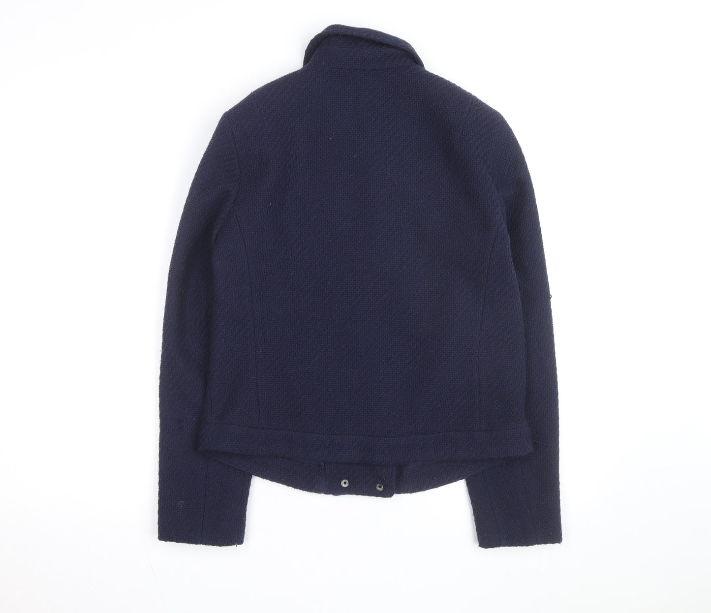 Marks and Spencer Women’s Blue Wool Blend Biker Jacket Size 10