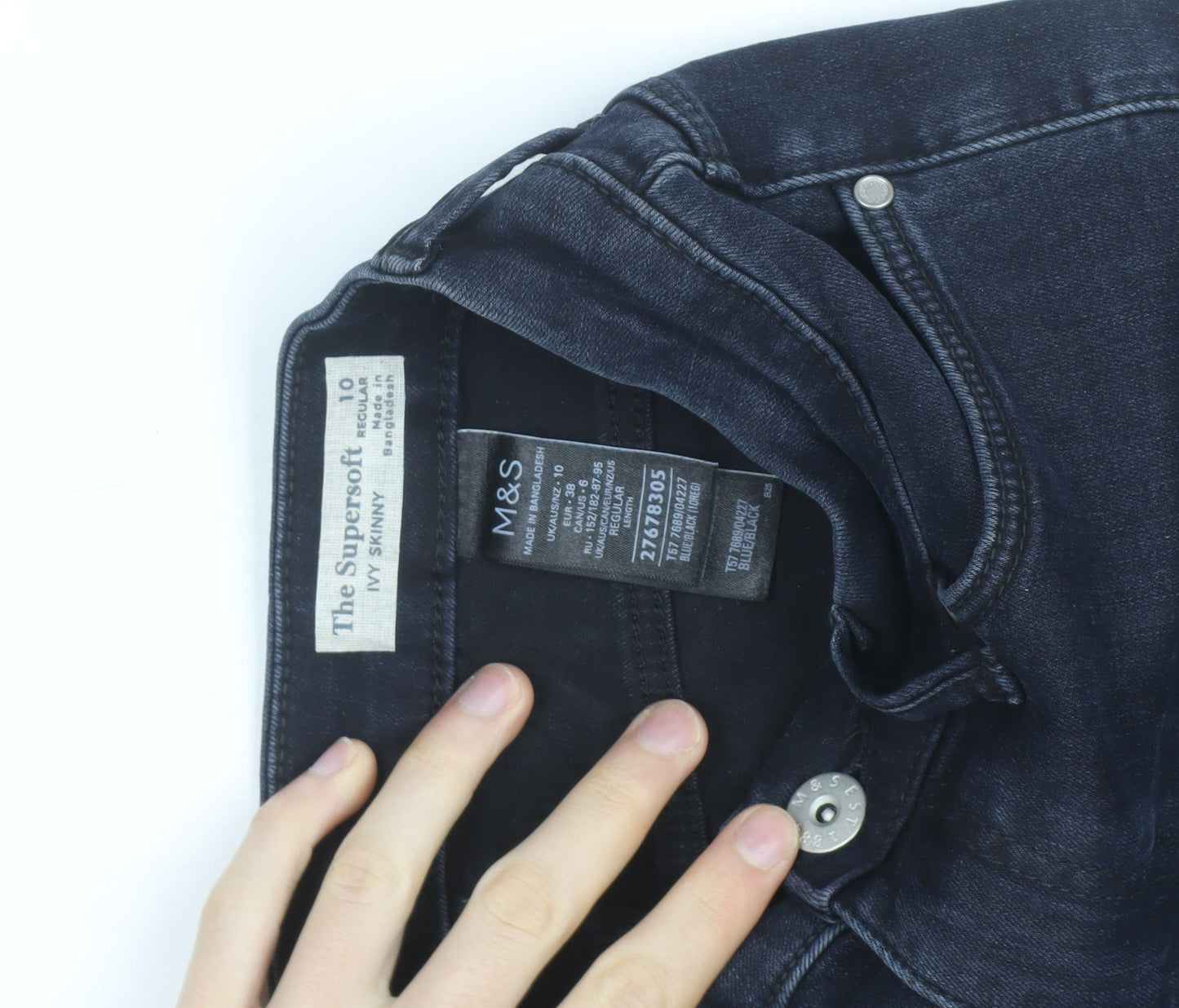 Marks and Spencer Women Blue Size 10 Skinny Stretch Jeans