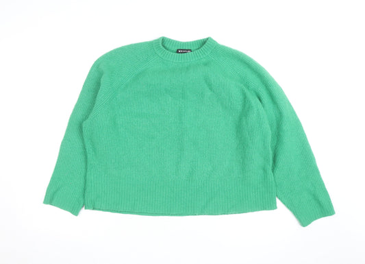 Whistles Men Green Wool Chunky-Knit Crew Neck Jumper Size L