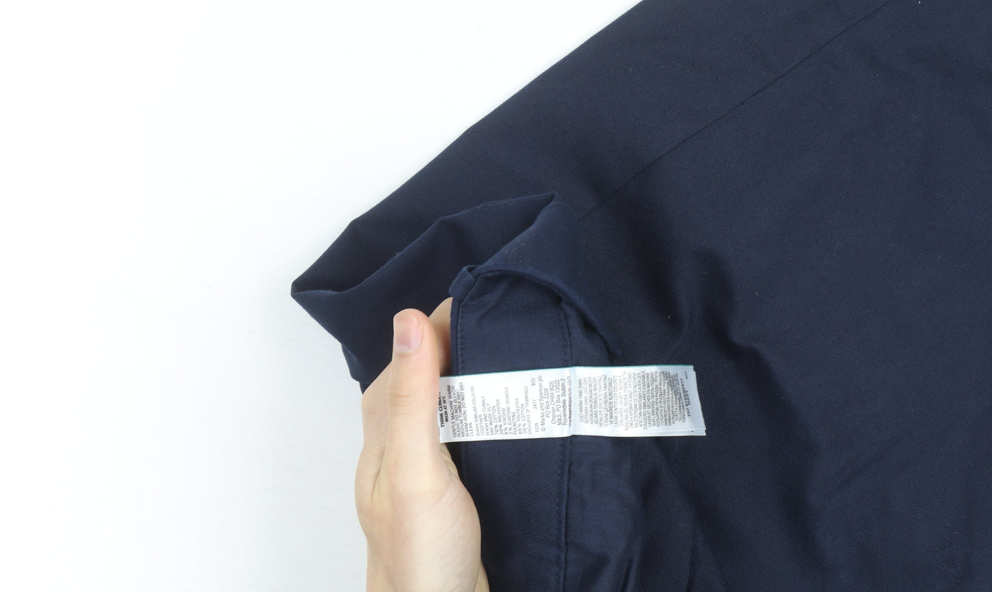 Marks and Spencer Women's Blue Cropped Wide-Leg Trousers Size 16