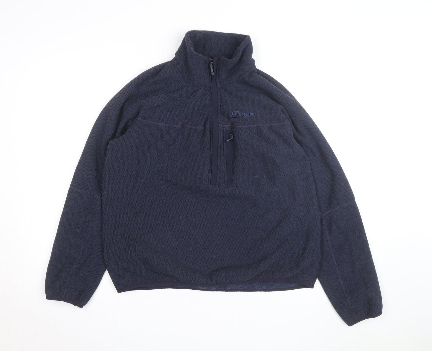 Berghaus Men Blue Fleece L 1/2 Zip Outdoor Hiking Jacket