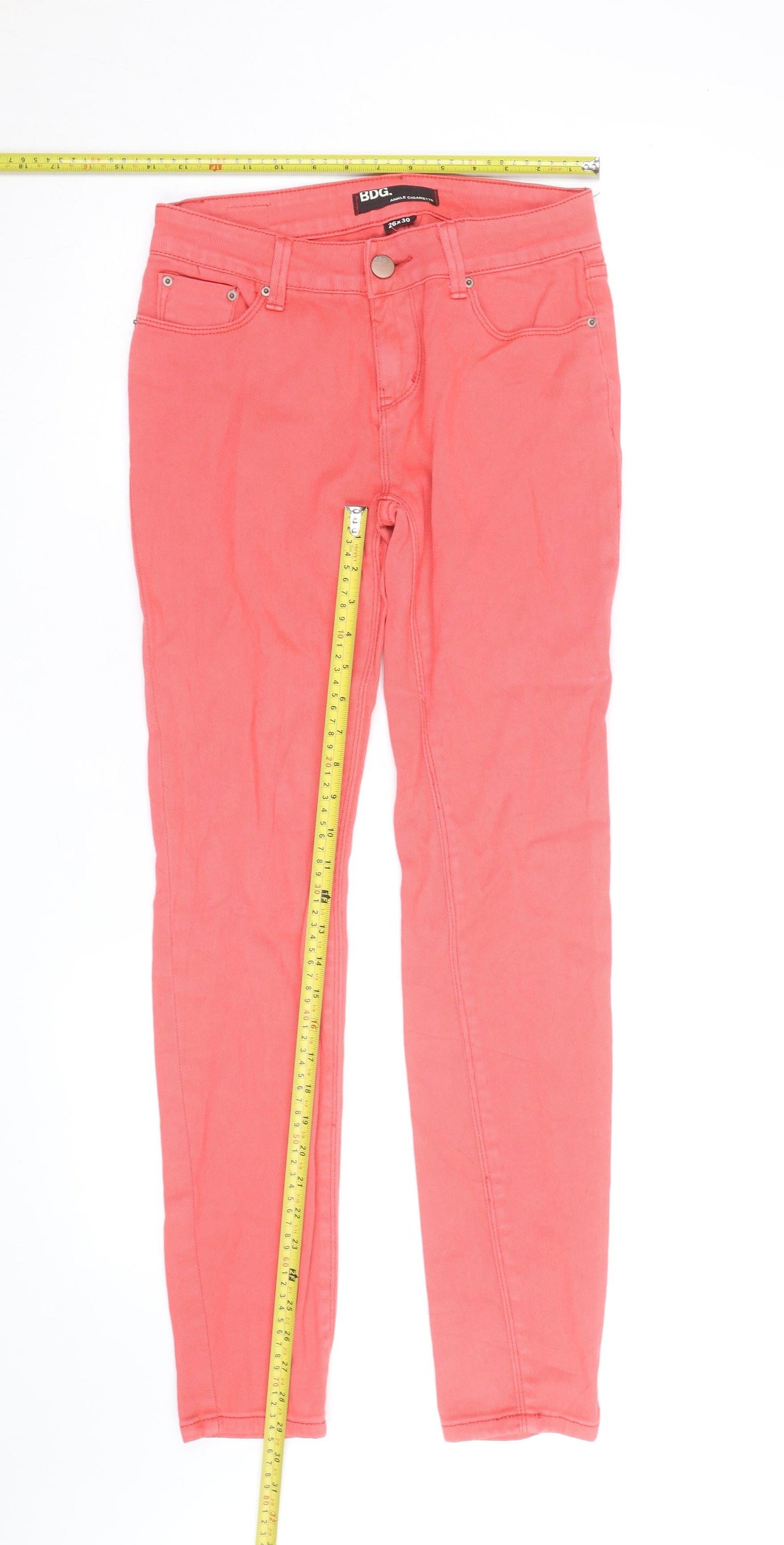 BDG Womens Pink Ankle Slim Jeans Size 10 Regular 26x30