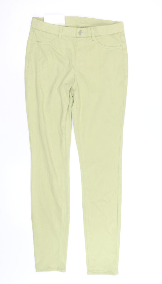 Uniqlo Womens Green Cotton Stretch Skinny Jeggings Size M