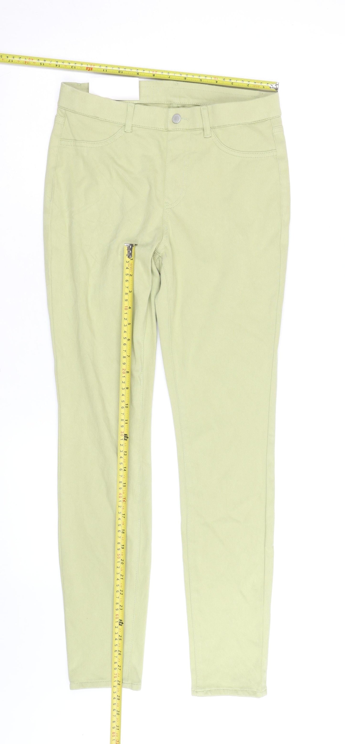 Uniqlo Womens Green Cotton Stretch Skinny Jeggings Size M