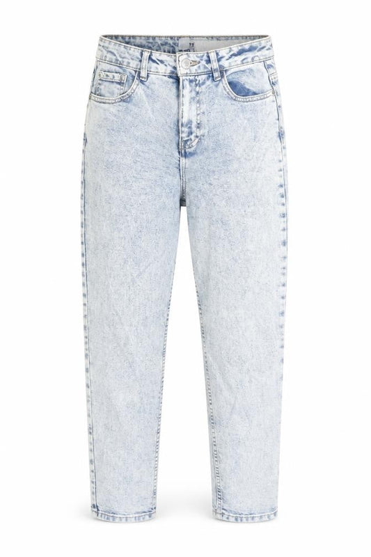 New Look Women Blue Acid Wash Mom Jeans Size 8 High Rise Denim