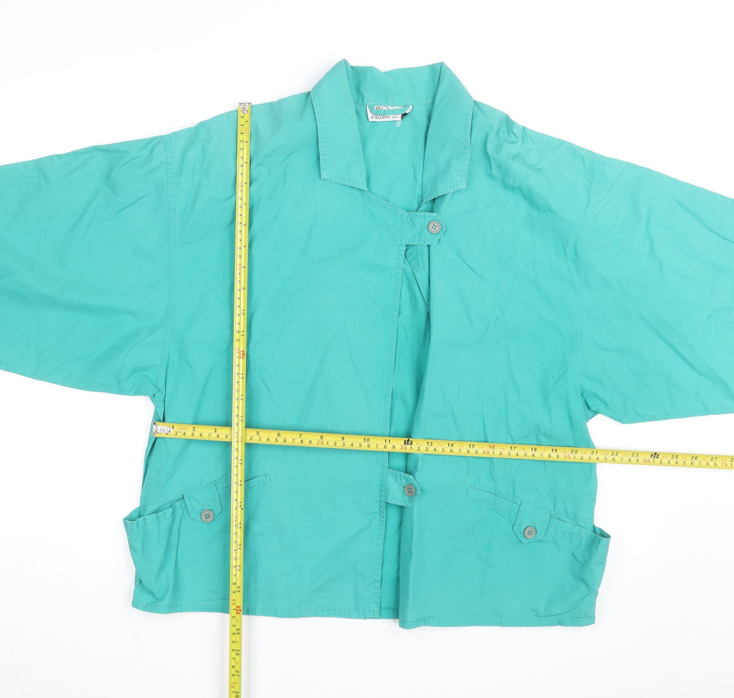 Dio by Reldan Women's Green Cotton Kimono Blouse Size 10