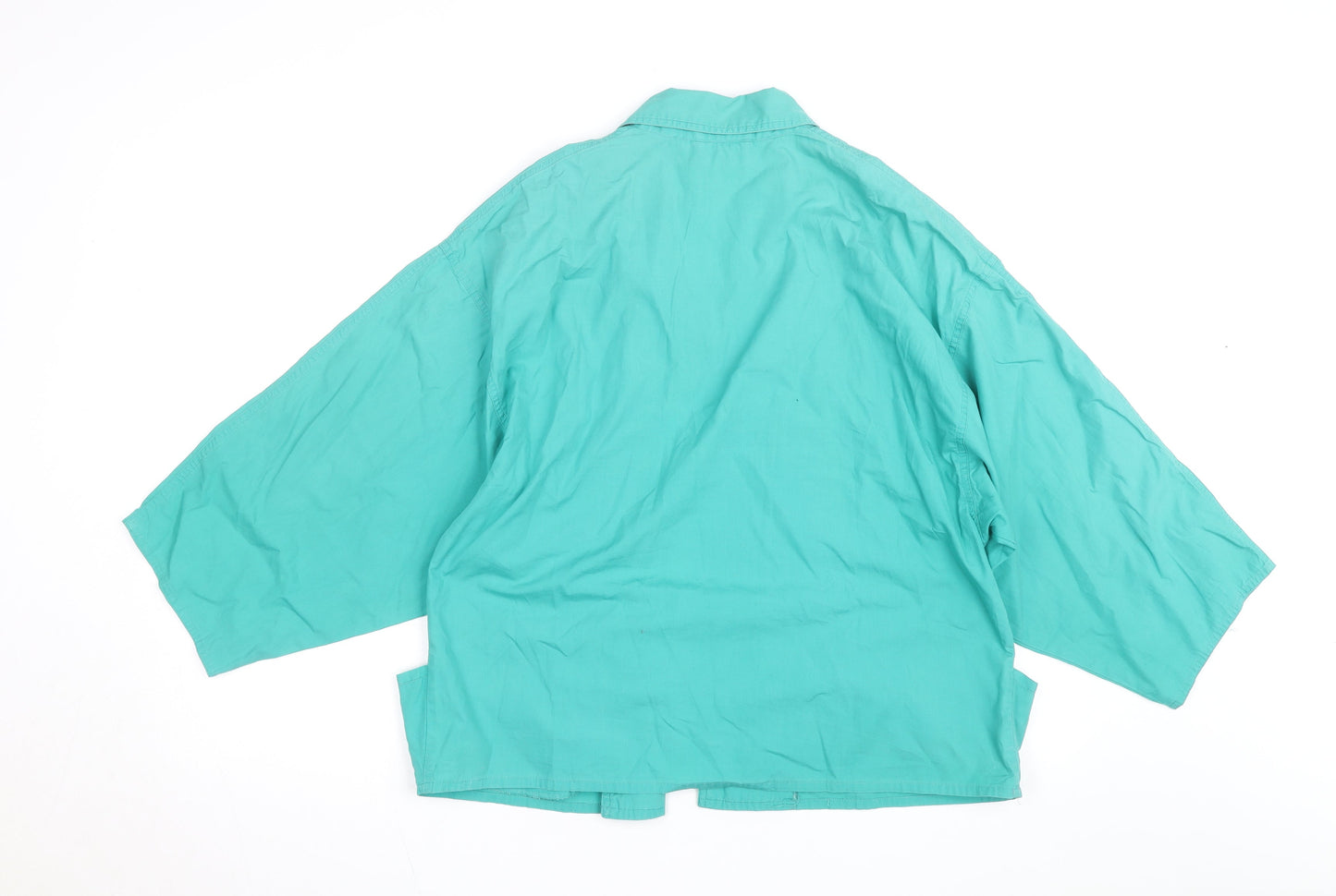 Dio by Reldan Women's Green Cotton Kimono Blouse Size 10