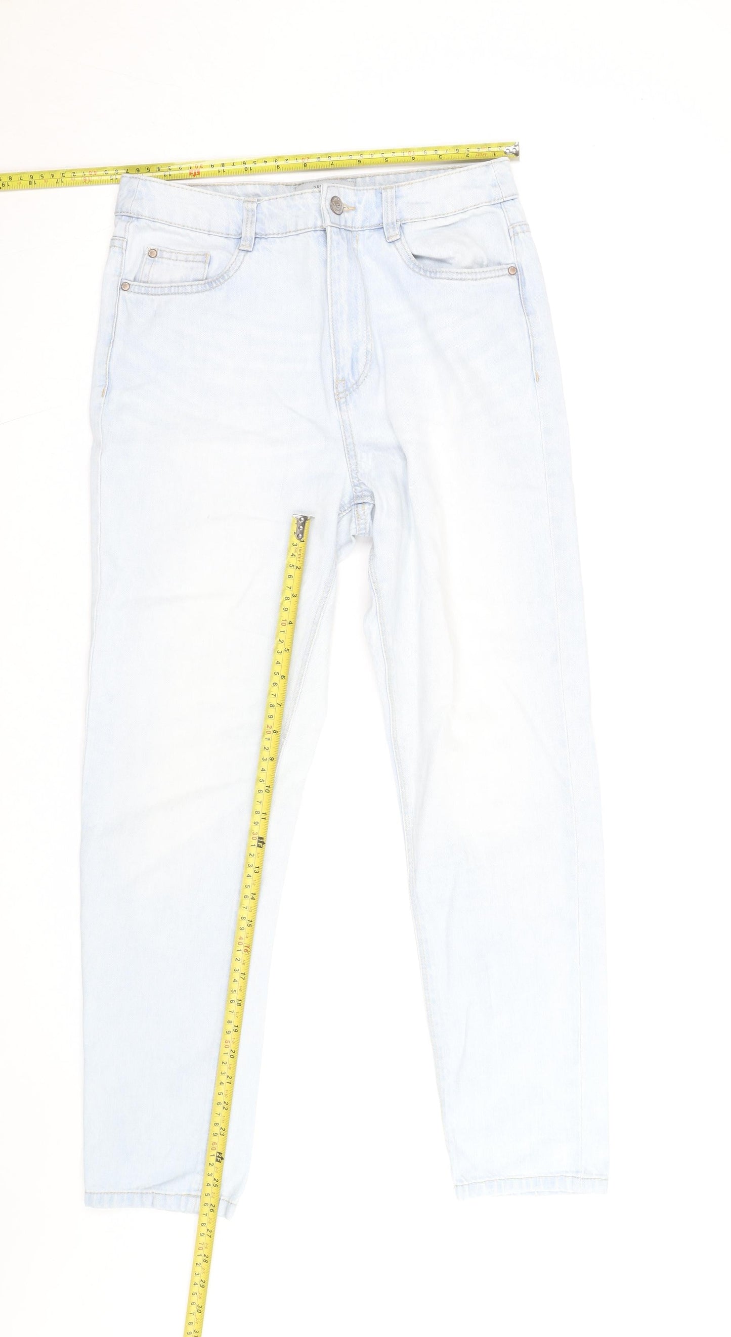New Look Women Blue Size 10 Mom Jeans Light Wash High Rise Denim