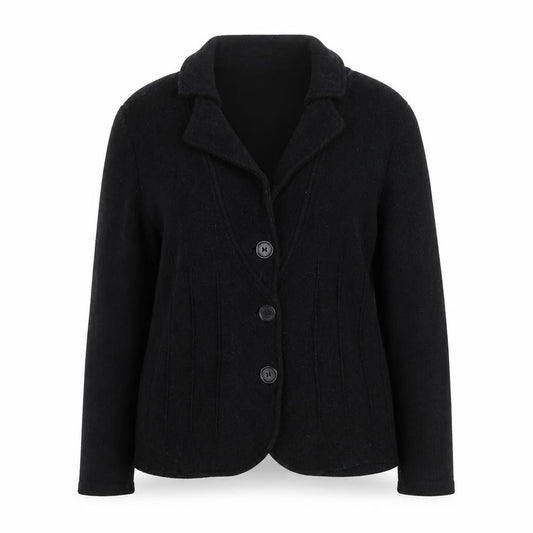 Laura Ashley Women Black Wool Blazer Jacket UK 18 Classic Style
