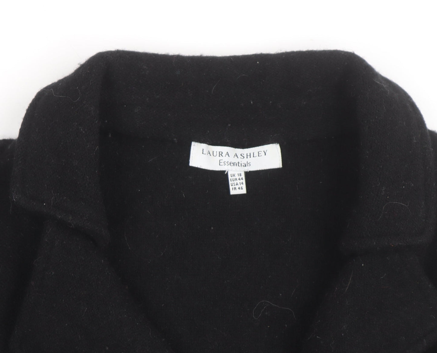 Laura Ashley Women Black Wool Blazer Jacket UK 18 Classic Style